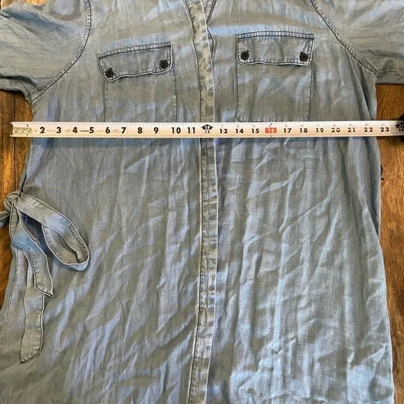 Who What Wear lightweight denim belted midi shirt dress size XXL - Picture 5 of 11